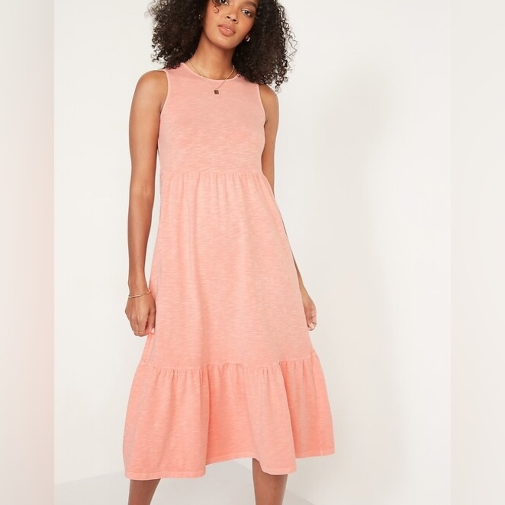 Coral sleeveless dress